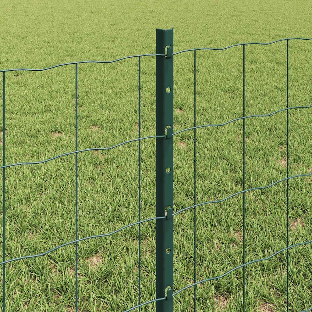 Zaun mit Pfosten Grün 0,6 x 50 m Stahl