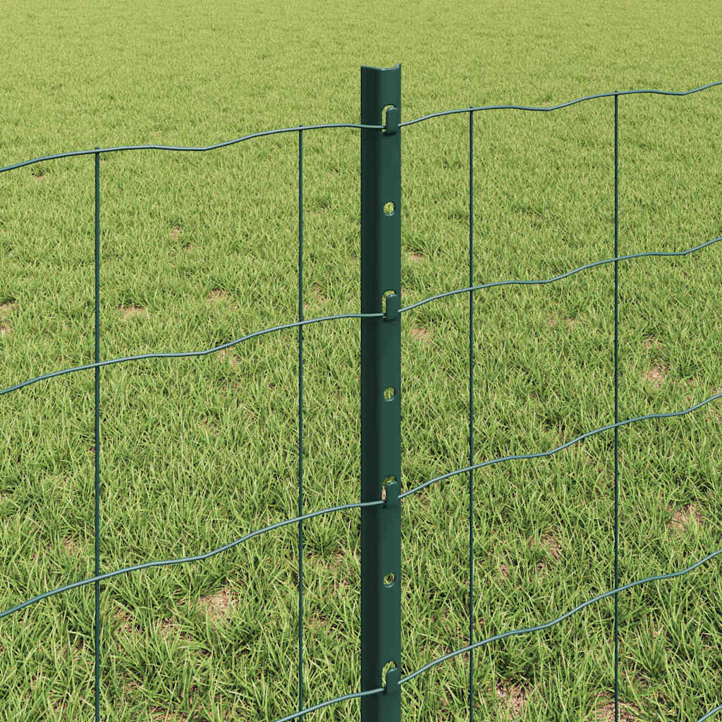 Zaun mit Pfosten Grün 0,6 x 50 m Stahl