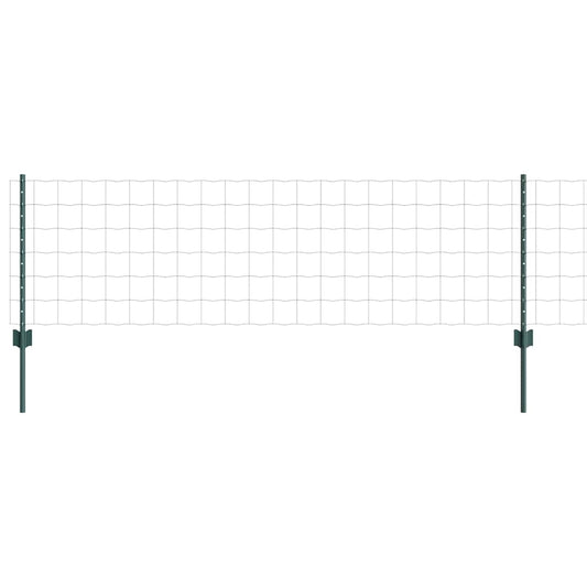 Zaun mit Pfosten Grün 0.6 x 50 m Stahl