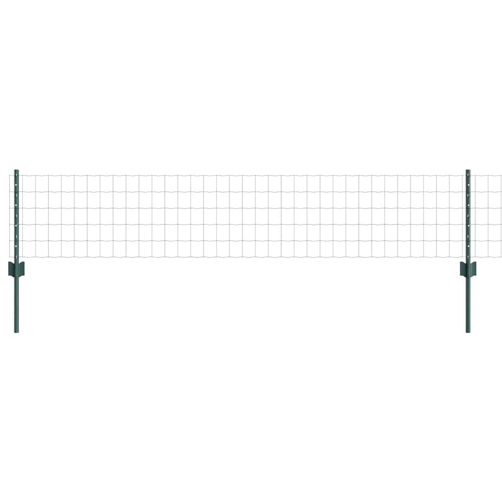 Zaun mit Pfosten Grün 0,4 x 10 m Stahl