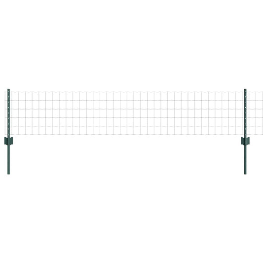 Zaun mit Pfosten Grün 0,4 x 10 m Stahl