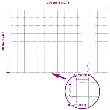 Zaun mit Pfosten Grün 0,4 x 10 m Stahl