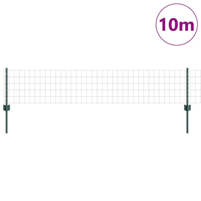 Zaun mit Pfosten Grün 0,4 x 10 m Stahl
