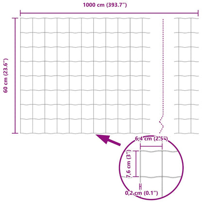 Zaun mit Pfosten Grün 0,6 x 10 m Stahl