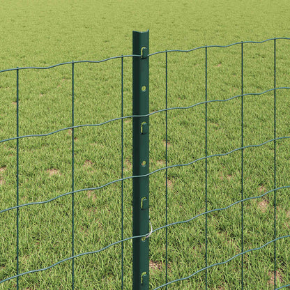 Zaun mit Pfosten Grün 0,8 x 10 m Stahl