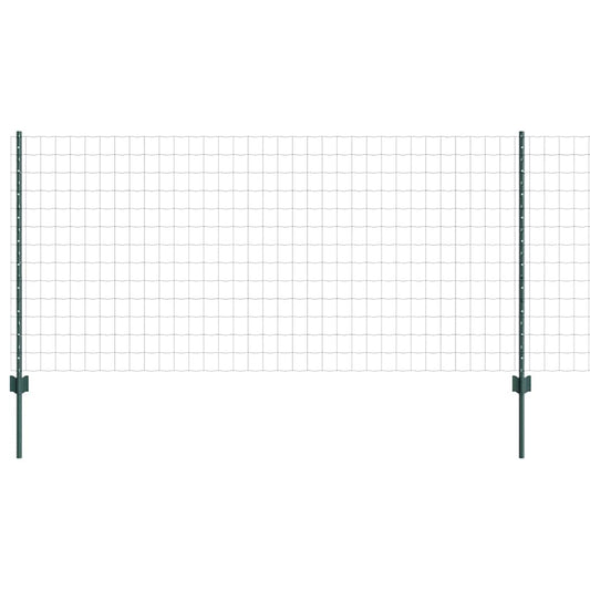 Zaun mit Pfosten Grün 1 x 10 m Stahl