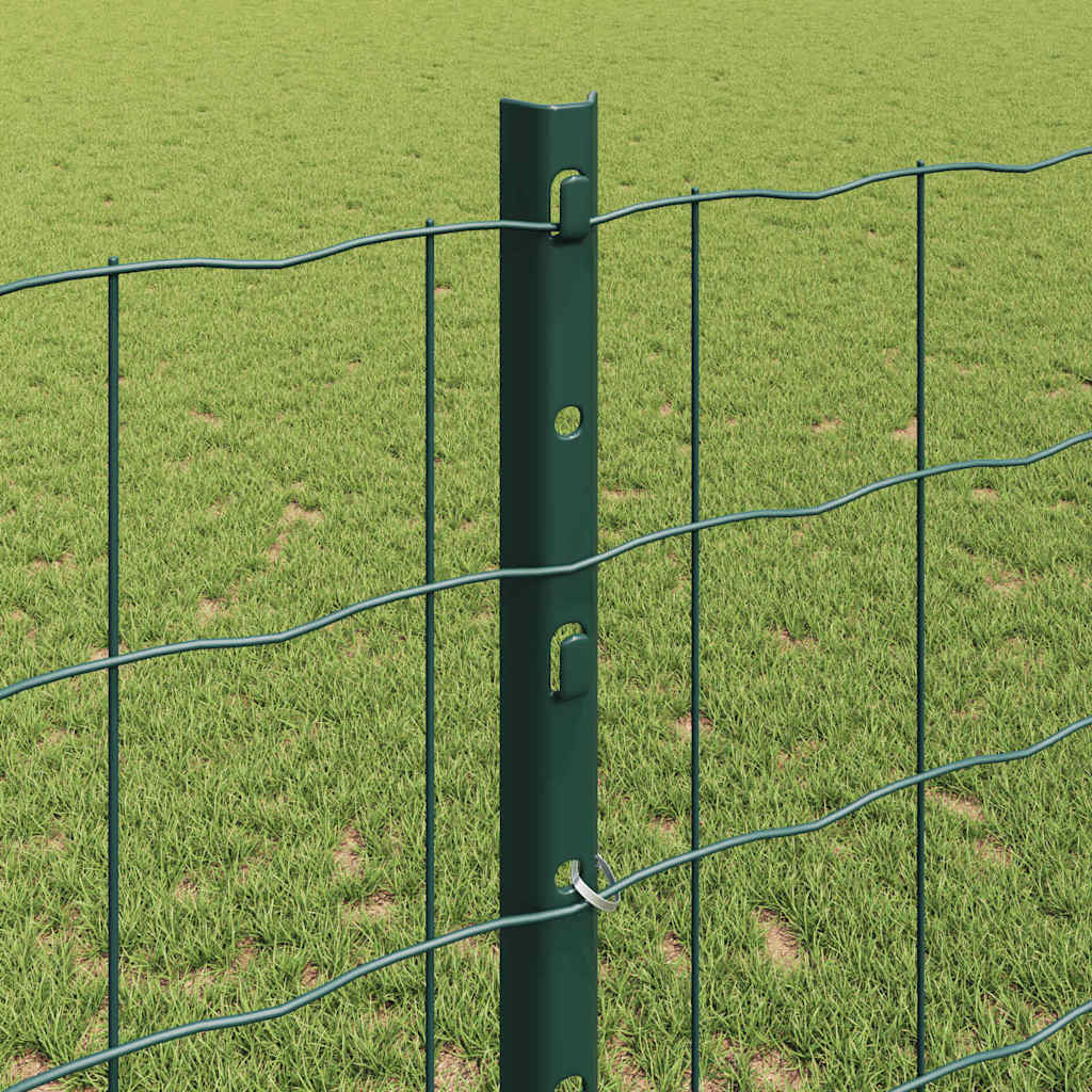Zaun mit Pfosten Grün 1,2 x 10 m Stahl