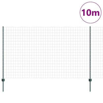 Zaun mit Pfosten Grün 1.4 x 10 m Stahl