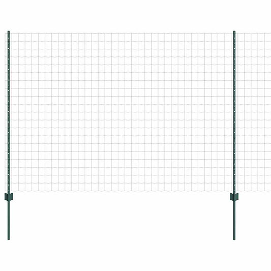 Zaun mit Pfosten Grün 1.5 x 10 m Stahl