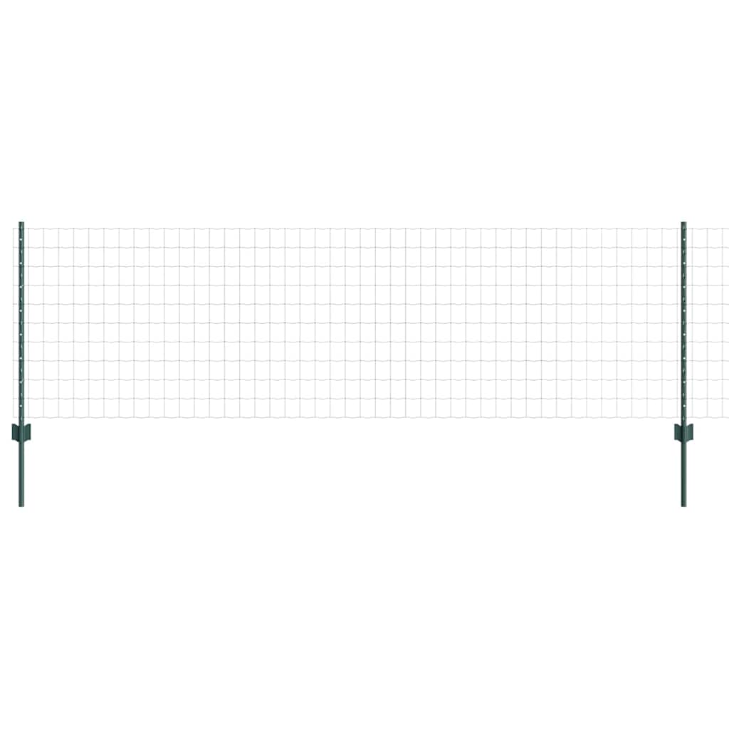 Zaun mit Pfosten Grün 0.8 x 25 m Stahl