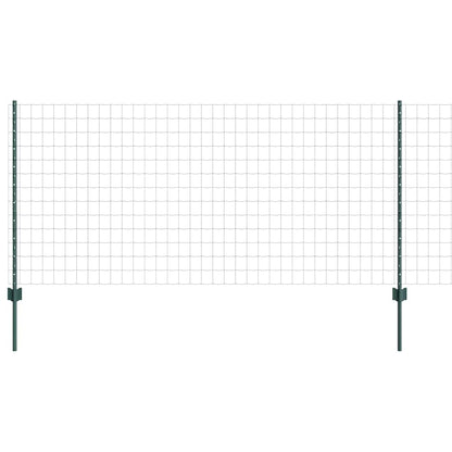 Zaun mit Pfosten Grün 1 x 25 m Stahl