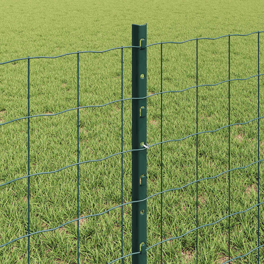 Zaun mit Pfosten Grün 0,6 x 50 m Stahl