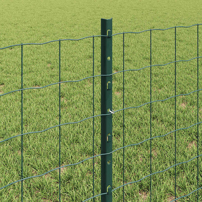 Zaun mit Pfosten Grün 0,6 x 50 m Stahl