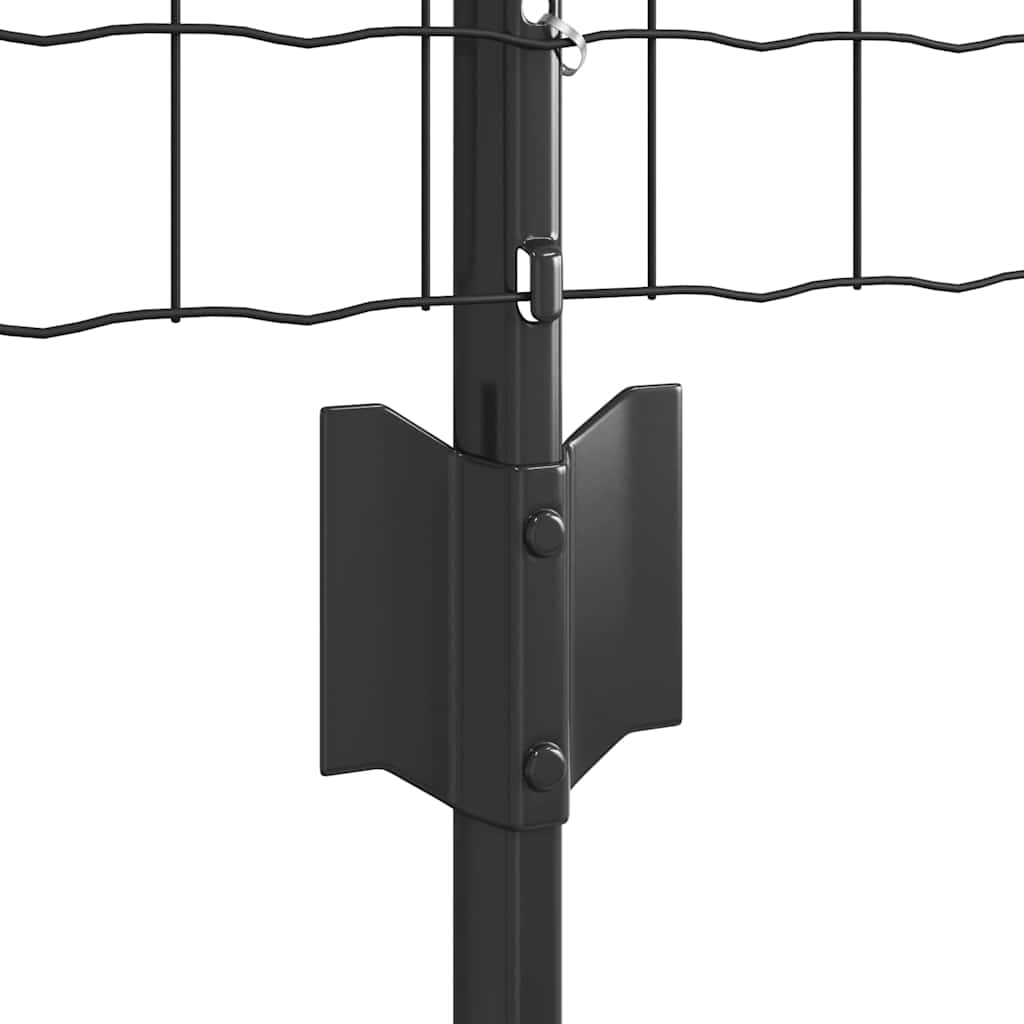 Zaun mit Pfosten Grau 0,6 x 10 m Stahl
