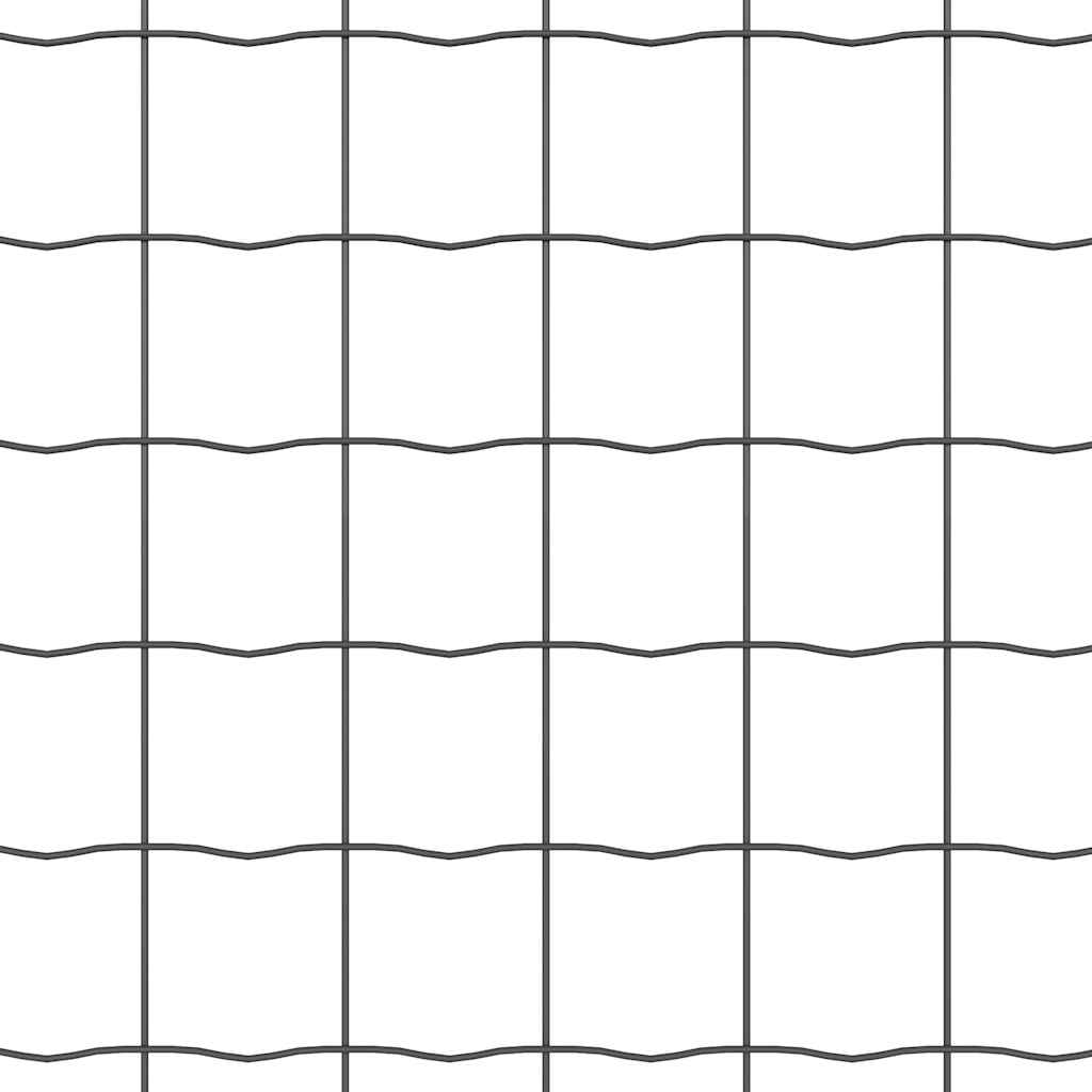 Zaun mit Pfosten Grau 0,6 x 10 m Stahl