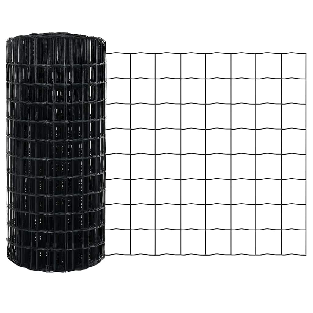 Zaun mit Pfosten Grau 0.8 x 10 m Stahl