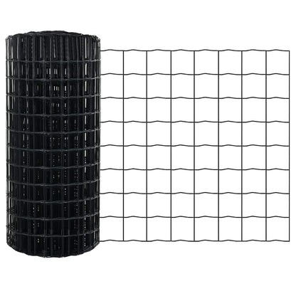 Zaun mit Pfosten Grau 0.8 x 10 m Stahl