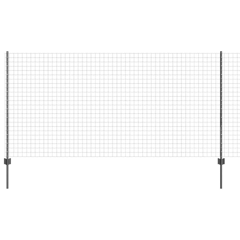 Zaun mit Pfosten Grau 1.2 x 10 m Stahl