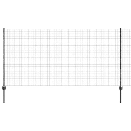 Zaun mit Pfosten Grau 1.2 x 10 m Stahl