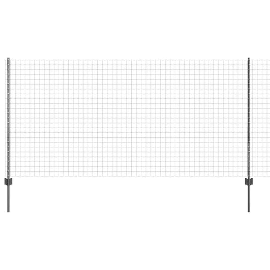 Zaun mit Pfosten Grau 1.2 x 10 m Stahl