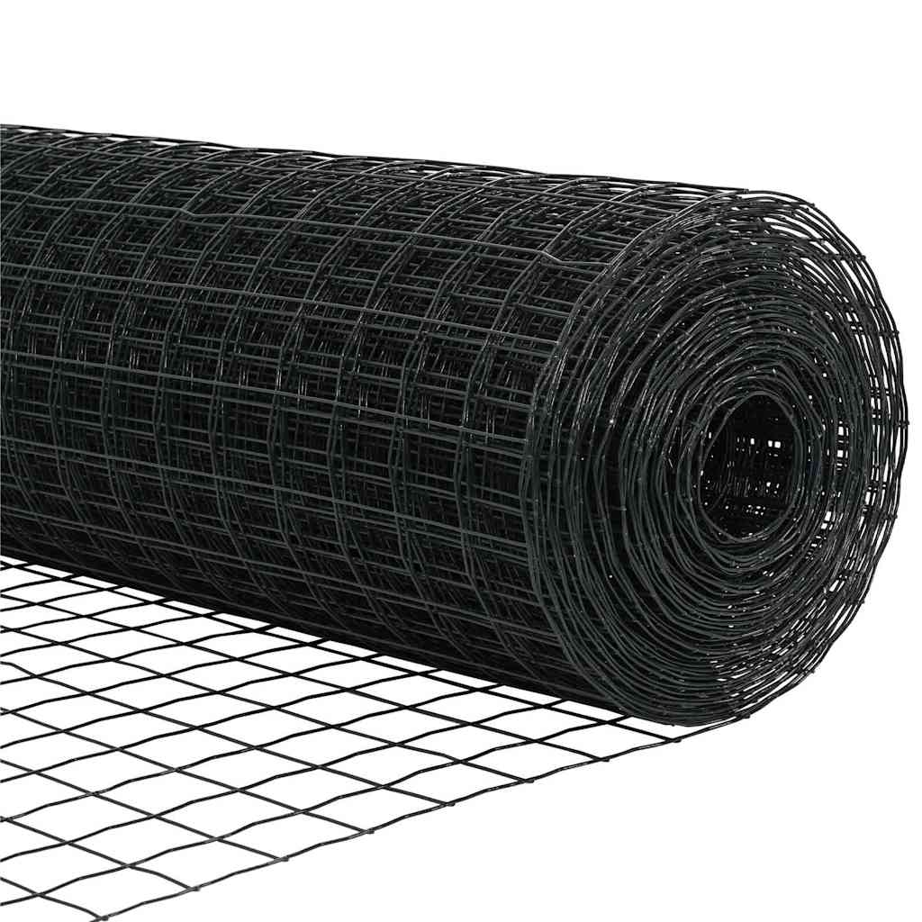 Zaun mit Pfosten Grau 1.4 x 10 m Stahl