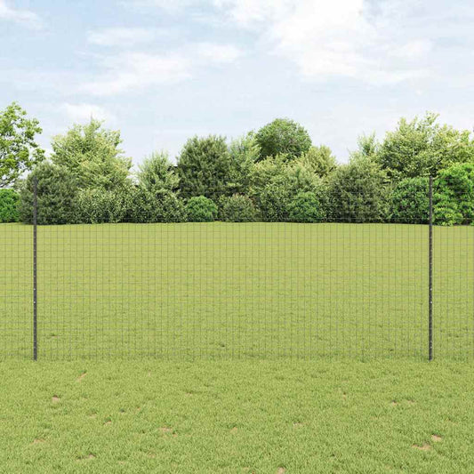 Zaun mit Pfosten Grau 1.4 x 10 m Stahl