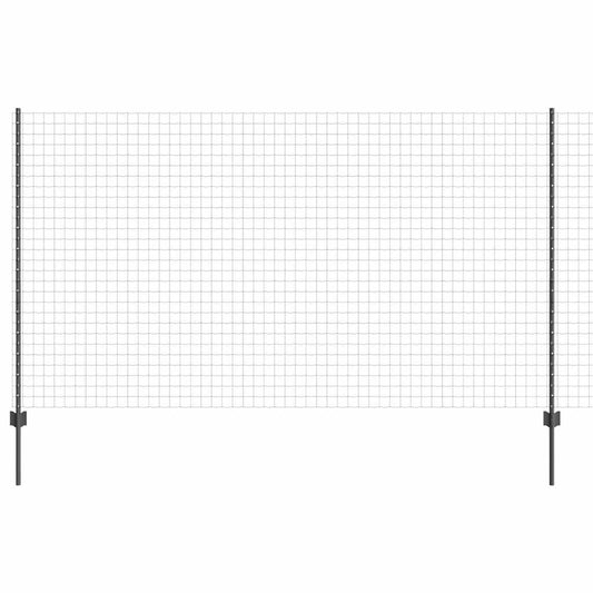 Zaun mit Pfosten Grau 1.4 x 10 m Stahl