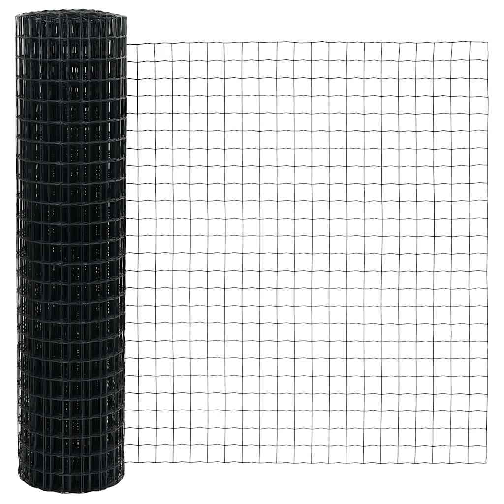 Zaun mit Pfosten Grau 1.4 x 10 m Stahl