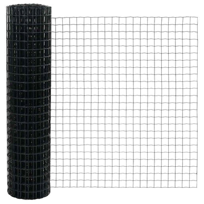 Zaun mit Pfosten Grau 1.4 x 10 m Stahl