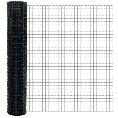 Zaun mit Pfosten Grau 1.6 x 10 m Stahl