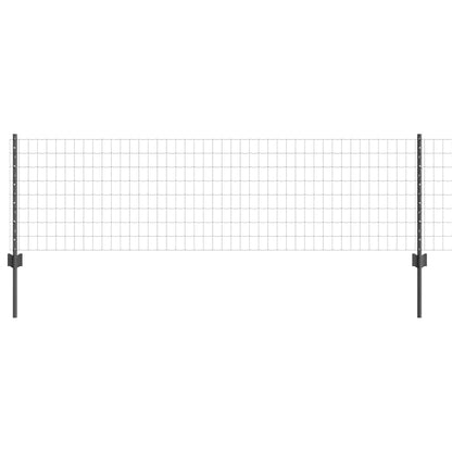 Zaun mit Pfosten Grau 0,6 x 10 m Stahl