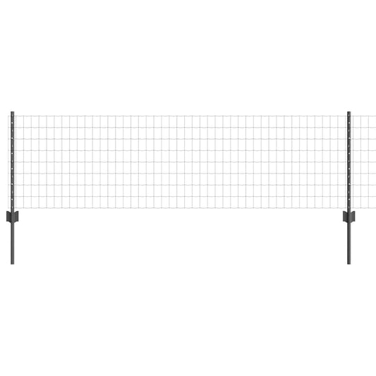 Zaun mit Pfosten Grau 0,6 x 10 m Stahl