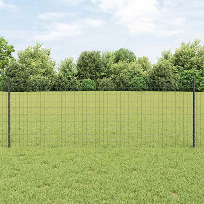 Zaun mit Pfosten Grau 0.8 x 10 m Stahl