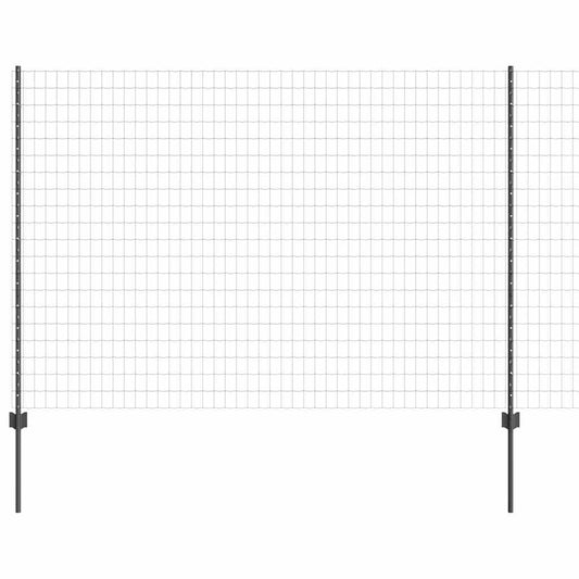 Zaun mit Pfosten Grau 1.5 x 10 m Stahl