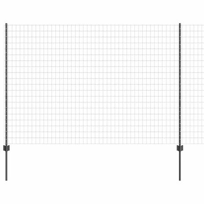 Zaun mit Pfosten Grau 1.6 x 10 m Stahl