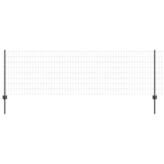 Zaun mit Pfosten Grau 0.8 x 10 m Stahl
