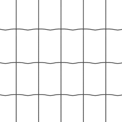 Zaun mit Pfosten Grau 1.2 x 10 m Stahl