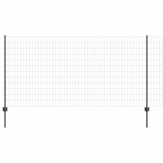 Zaun mit Pfosten Grau 1.2 x 10 m Stahl