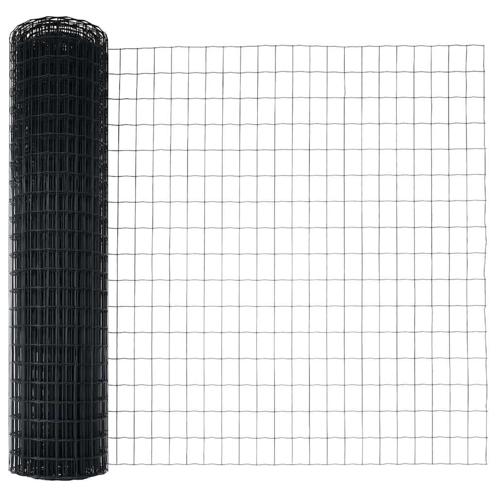 Zaun mit Pfosten Grau 1.2 x 10 m Stahl