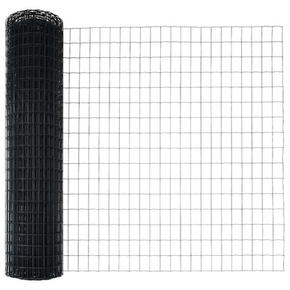 Zaun mit Pfosten Grau 1.2 x 10 m Stahl