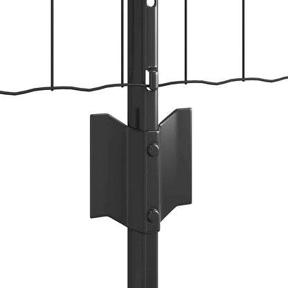 Zaun mit Pfosten Grau 0,4 x 10 m Stahl