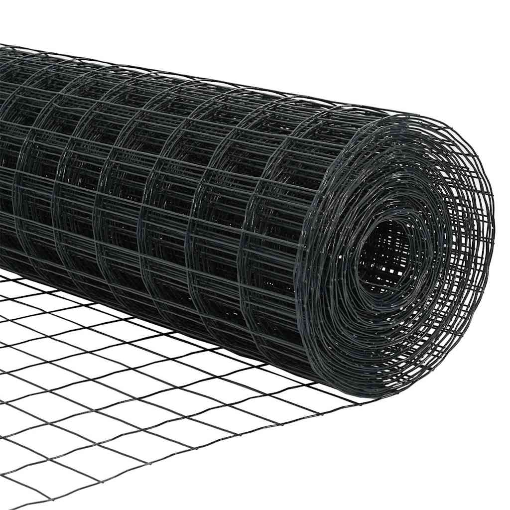Zaun mit Pfosten Grau 0,4 x 10 m Stahl