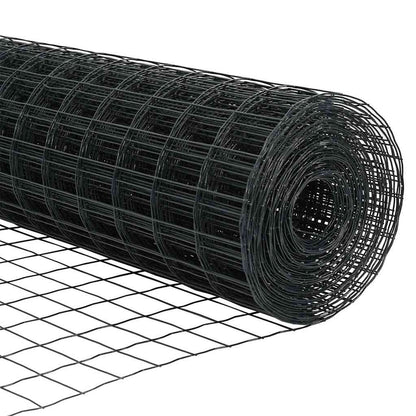 Zaun mit Pfosten Grau 0,4 x 10 m Stahl