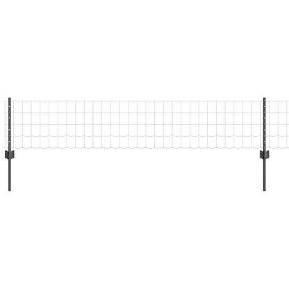 Zaun mit Pfosten Grau 0,4 x 10 m Stahl