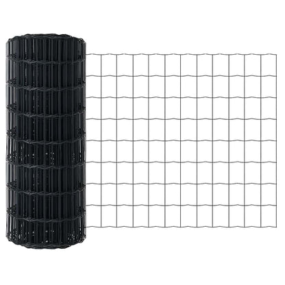 Zaun mit Pfosten Grau 0,4 x 10 m Stahl