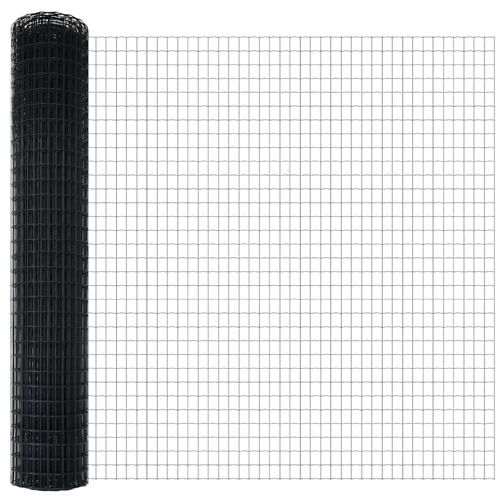 Zaun mit Pfosten Grau 1.5 x 10 m Stahl