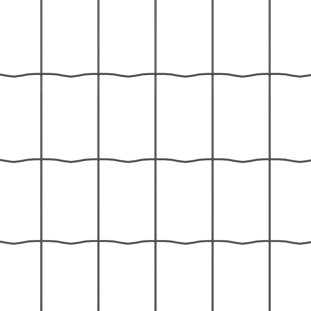 Zaun mit Pfosten Grau 1.6 x 10 m Stahl