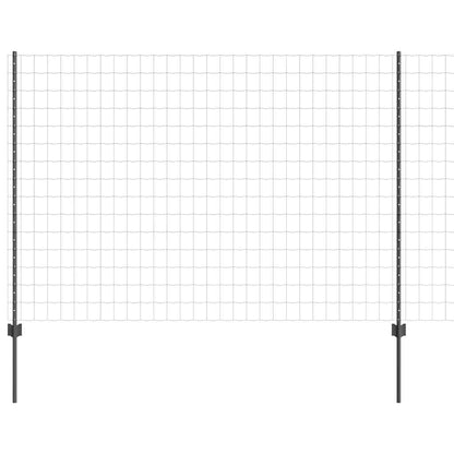 Zaun mit Pfosten Grau 1.6 x 10 m Stahl