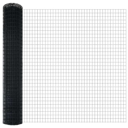 Zaun mit Pfosten Grau 1.6 x 10 m Stahl