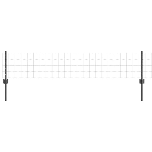 Zaun mit Pfosten Grau 0,4 x 10 m Stahl